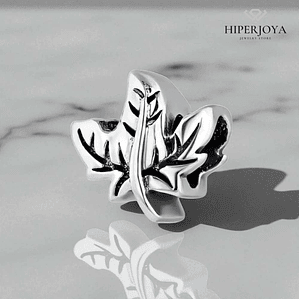 Abalorio hoja de otoño plata