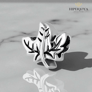 Abalorio hoja de otoño plata