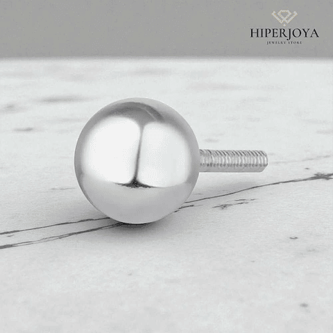 Abalorio bola rosca para cierre de pulsera plata