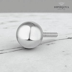 Abalorio bola rosca para cierre de pulsera plata