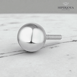 Abalorio bola rosca para cierre de pulsera plata