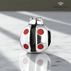 Abalorio mariquita plata