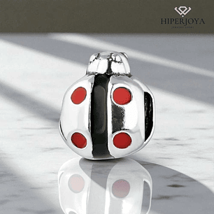 Abalorio mariquita plata