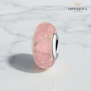 Abalorio murano pastel plata