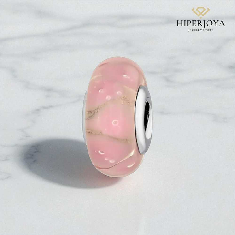 Abalorio murano pastel plata 2