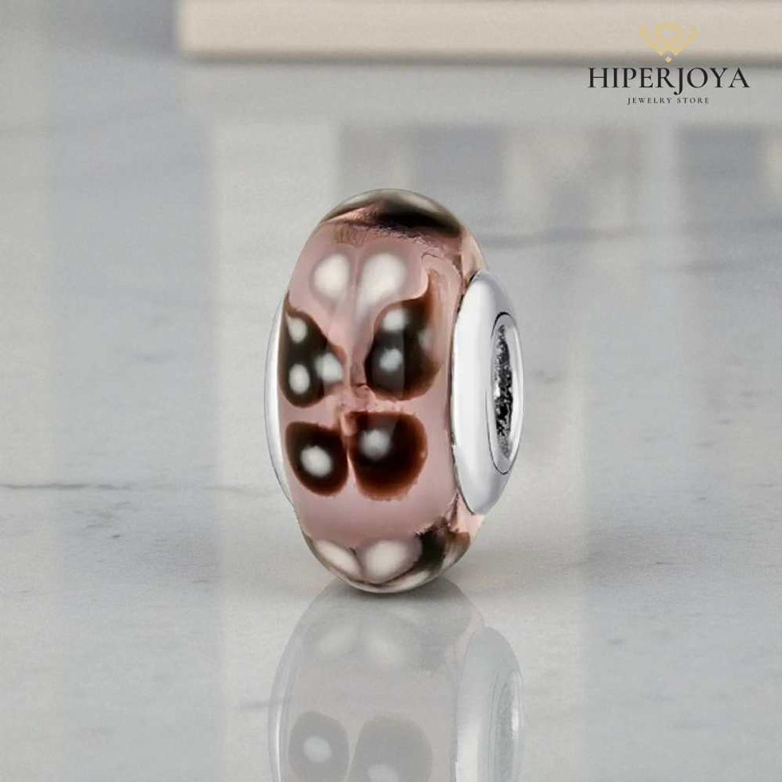 Abalorio murano mariposas plata 2