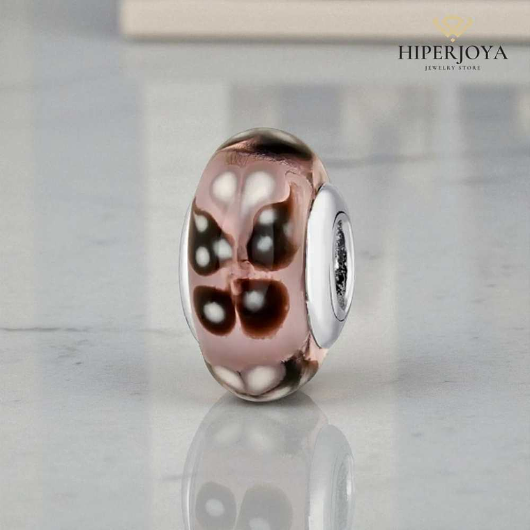 Abalorio murano mariposas plata 2