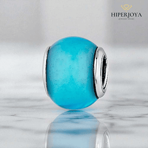 Abalorio murano azul plata