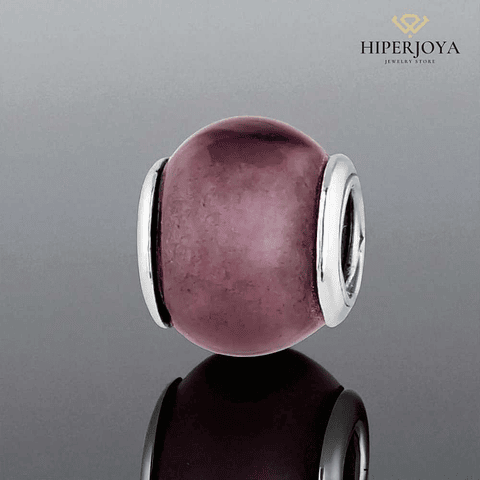 Abalorio murano morado plata