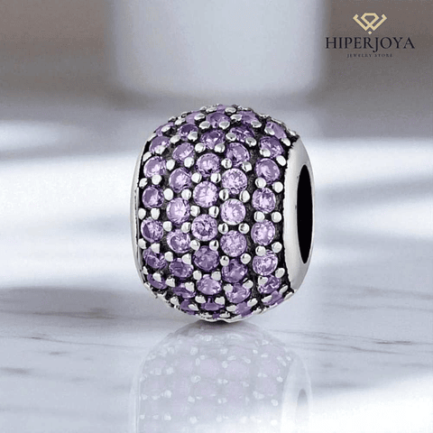 Abalorio destello morado plata