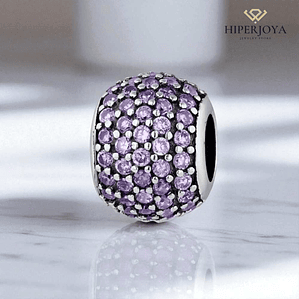 Abalorio destello morado plata