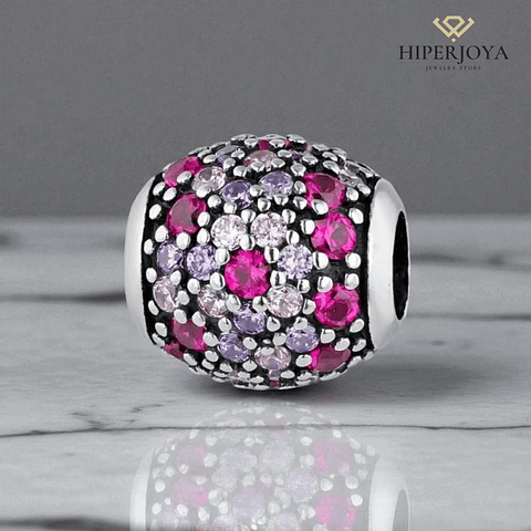 Abalorio destello amatista plata