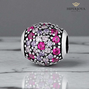 Abalorio destello amatista plata