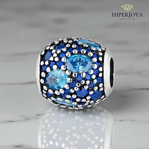 Abalorio destello celeste plata