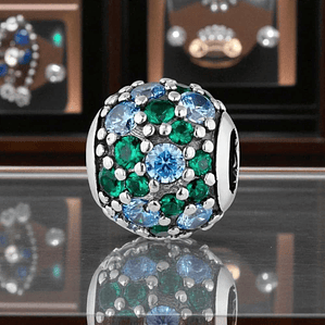 Abalorio destello verdoso plata 