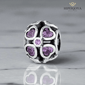 Abalorio amores morado plata