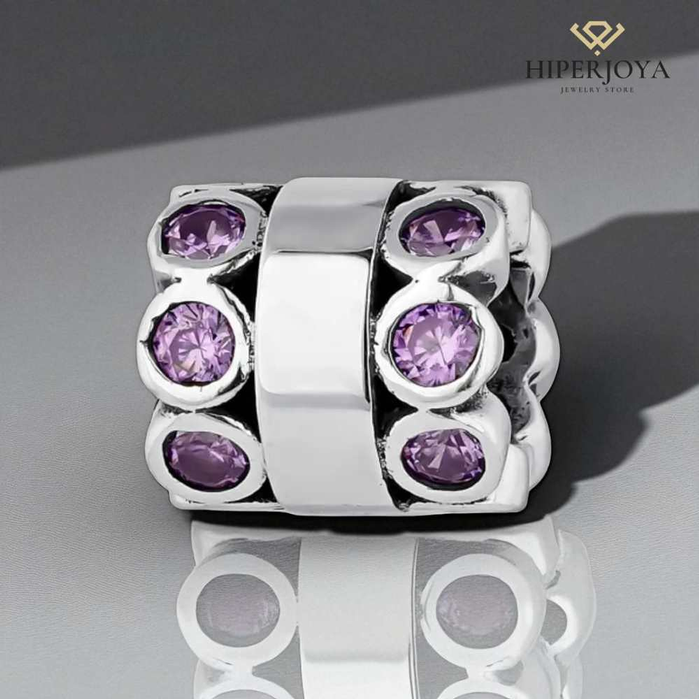 Abalorio senda morado plata 2