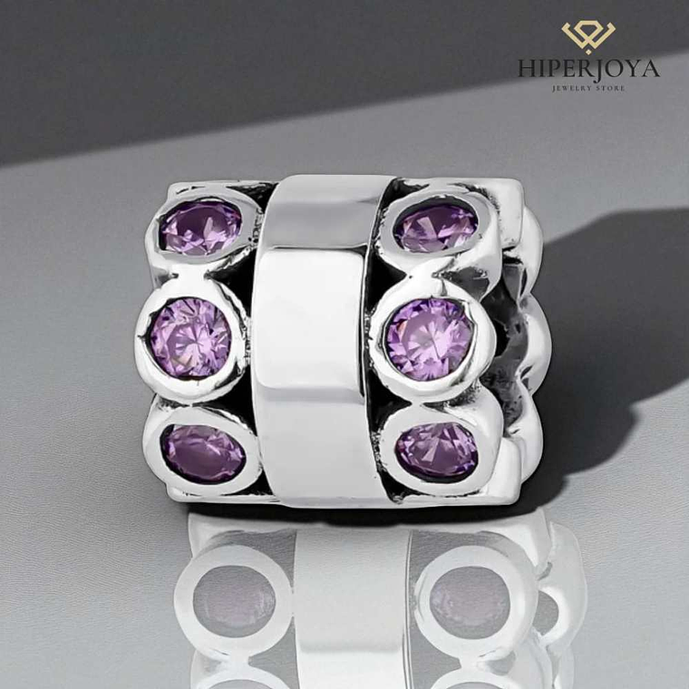 Abalorio senda morado plata 2