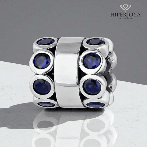 Abalorio senda azul plata