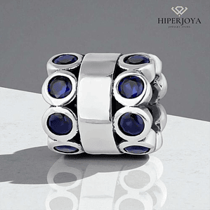 Abalorio senda azul plata