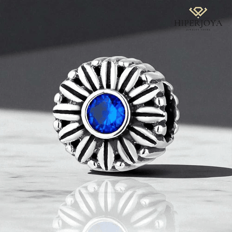 Abalorio sueño azul cristal plata