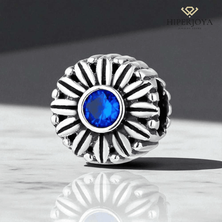 Abalorio sueño azul cristal plata 2