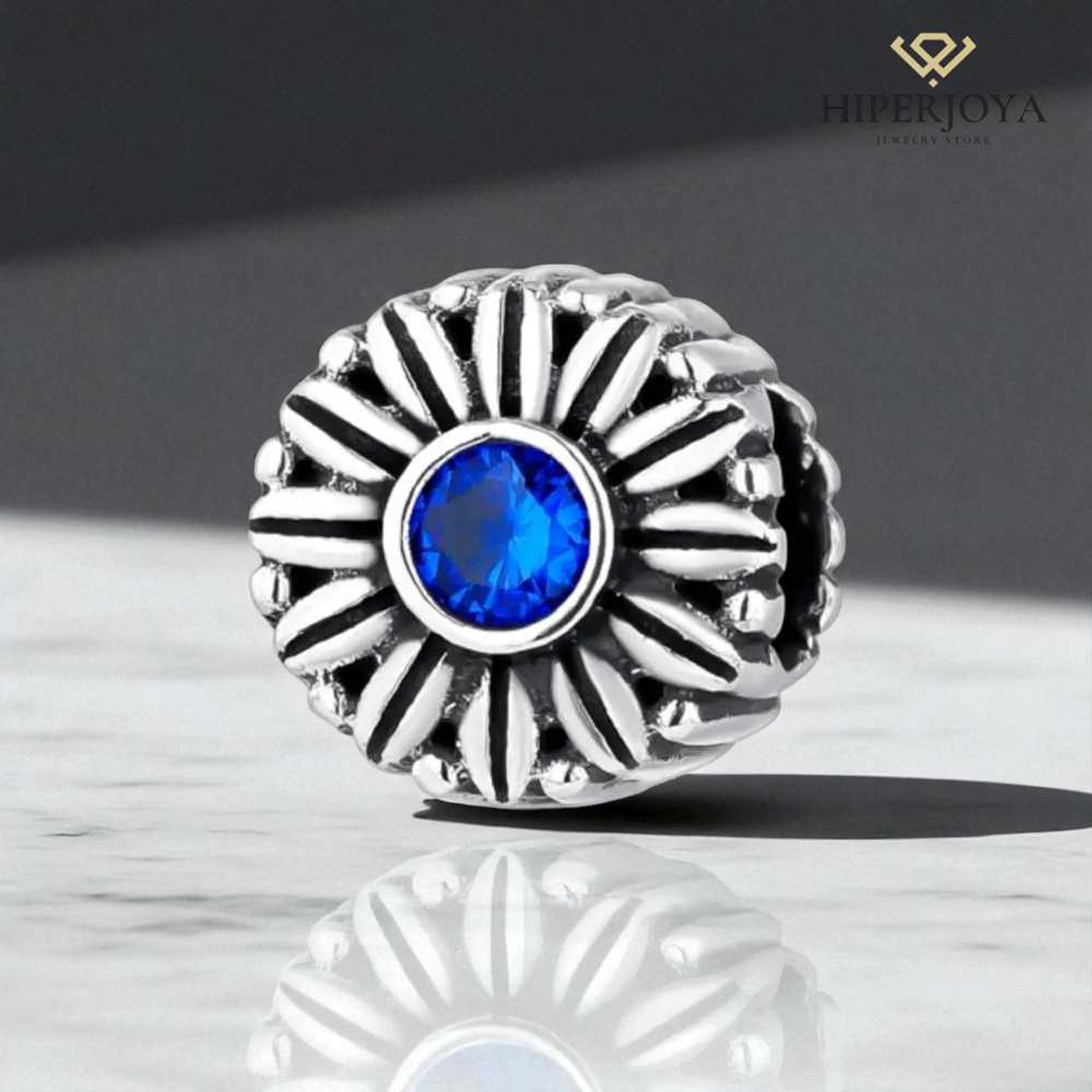 Abalorio sueño azul cristal plata 2