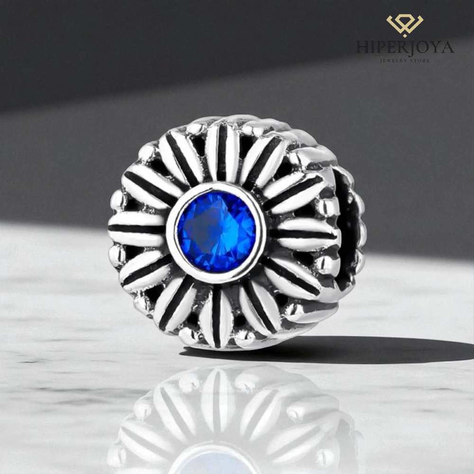 Abalorio sueño azul cristal plata 2