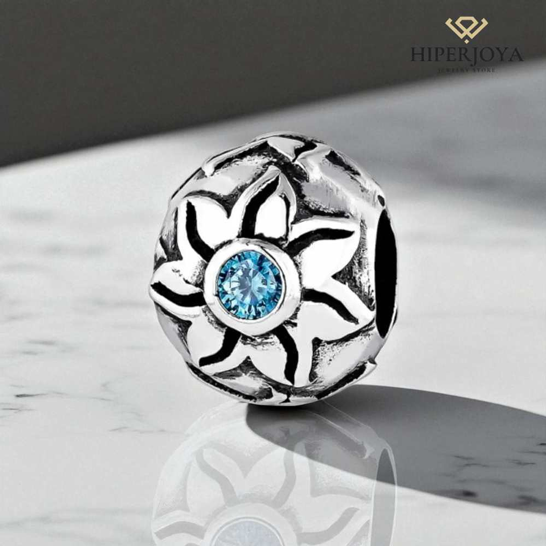 Abalorio aura azul plata 2