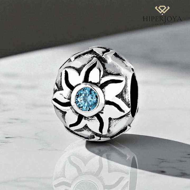 Abalorio aura azul plata 2