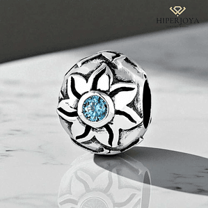 Abalorio aura azul plata