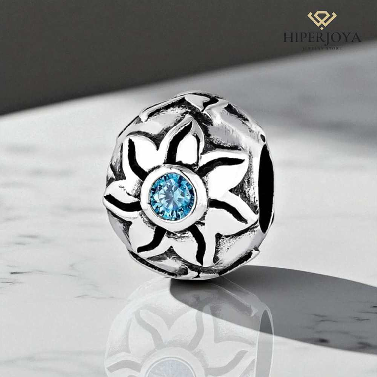 Abalorio aura azul plata 2