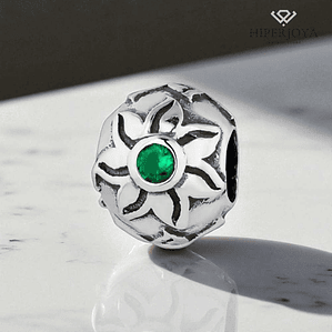 Abalorio aura verde plata