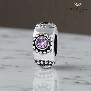 Abalorio emoción morado plata