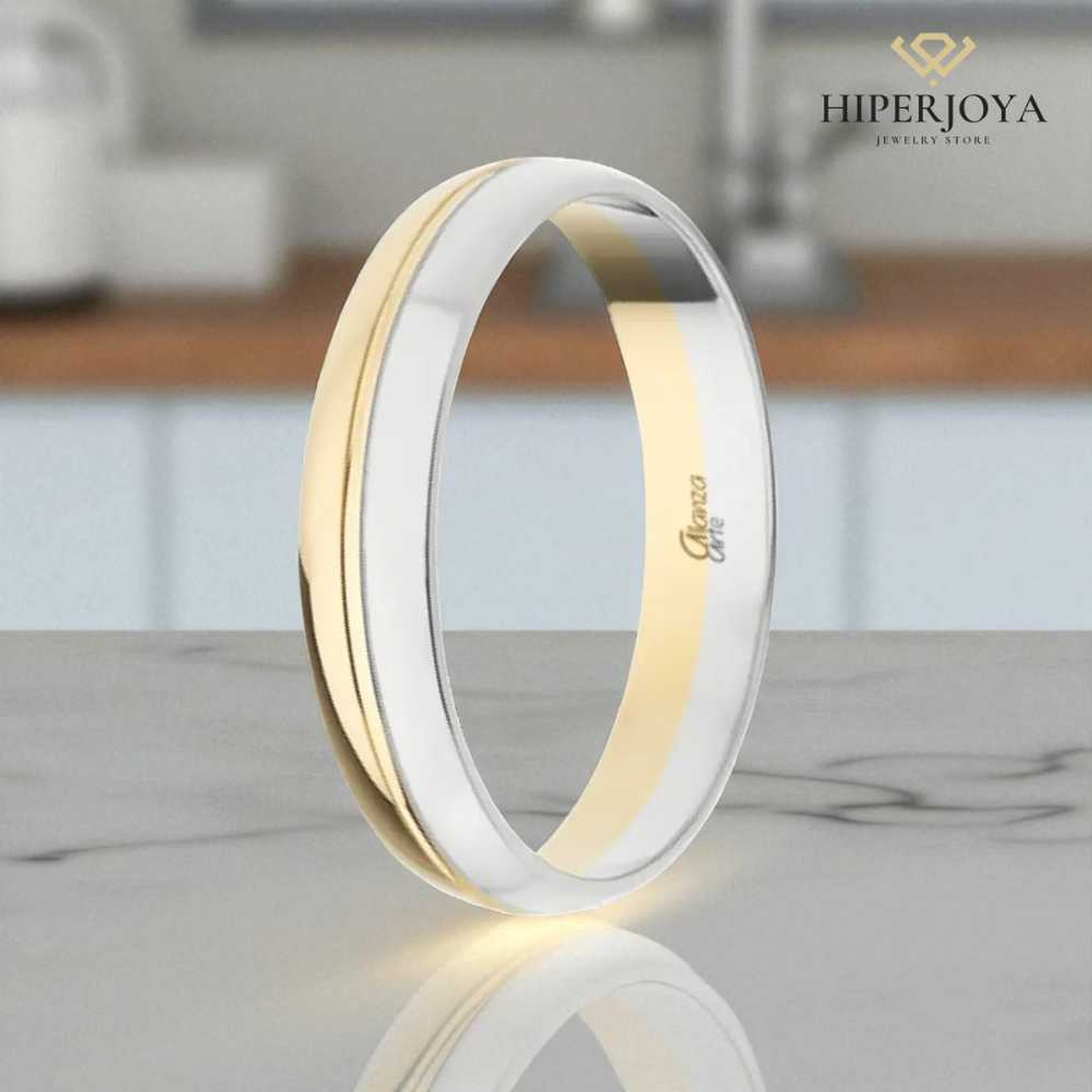 Alianza combinada Oro 4 mm 2