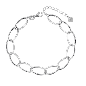 Pulsera de plata eslabones óvalos