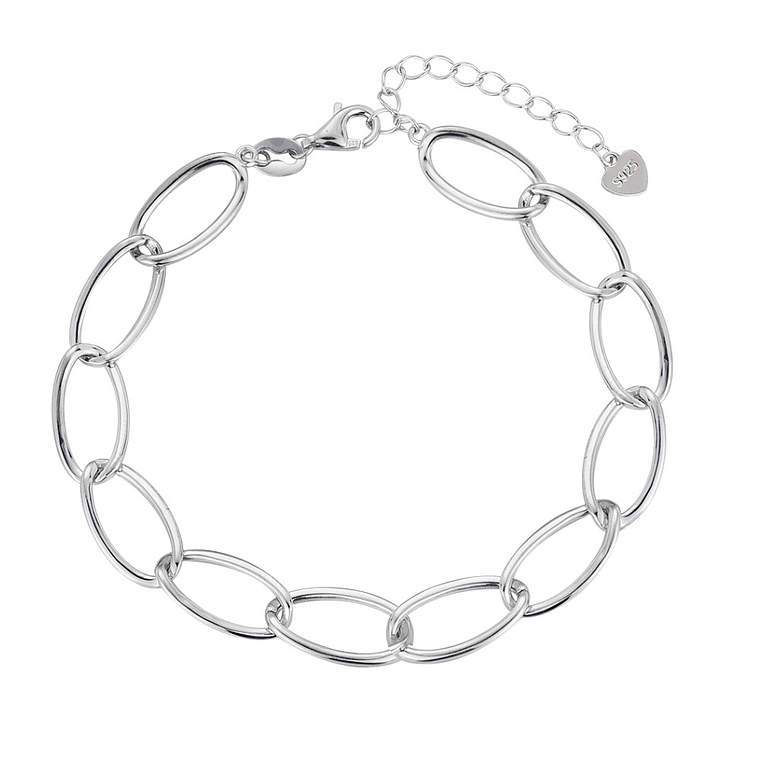 Pulsera de plata eslabones óvalos 1