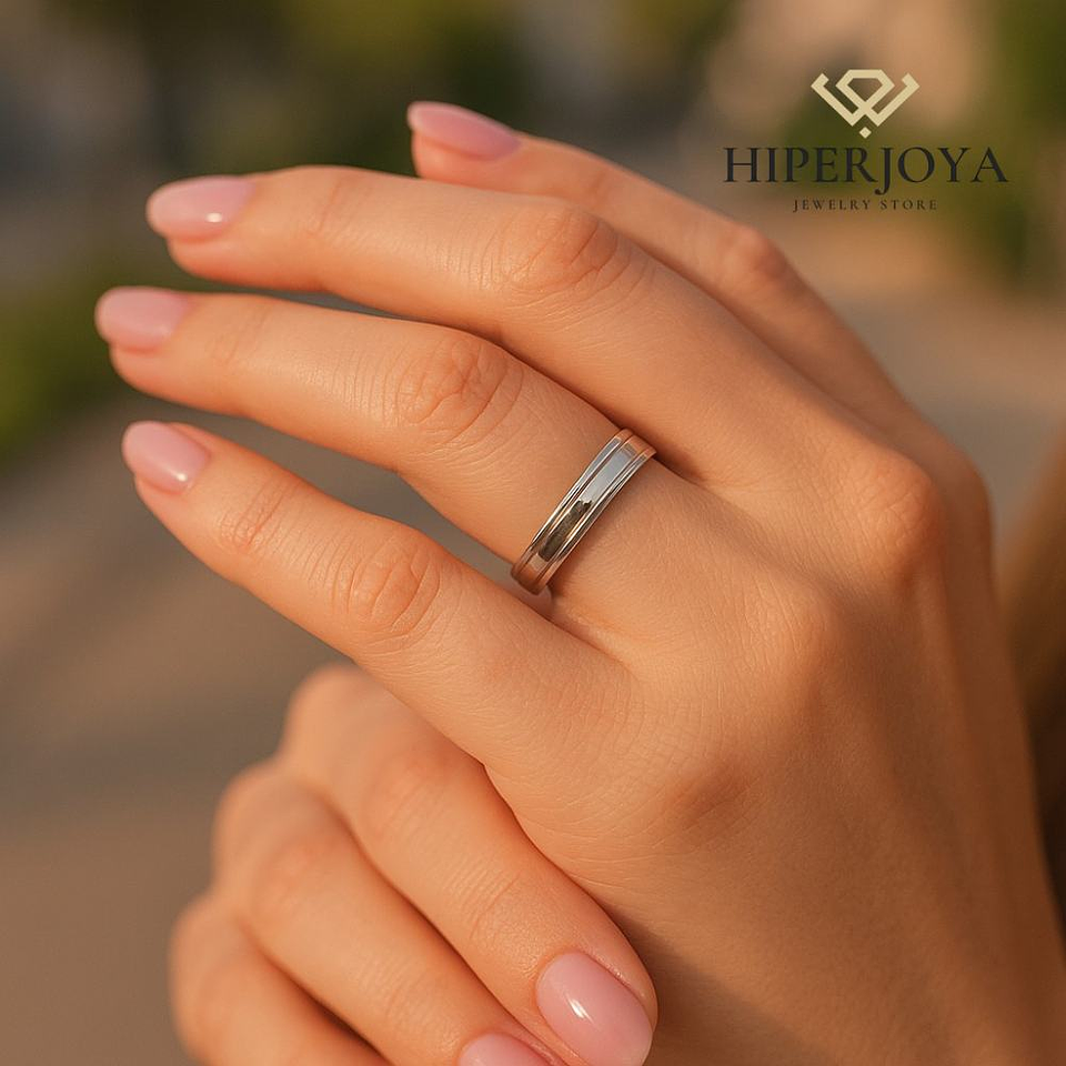 Alianza de Oro blanco 4 mm 1