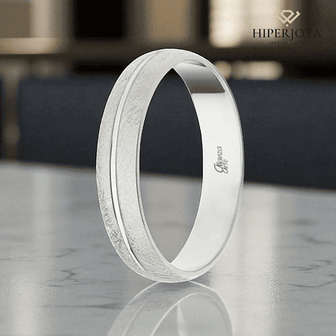 Alianza de Oro blanco 4 mm