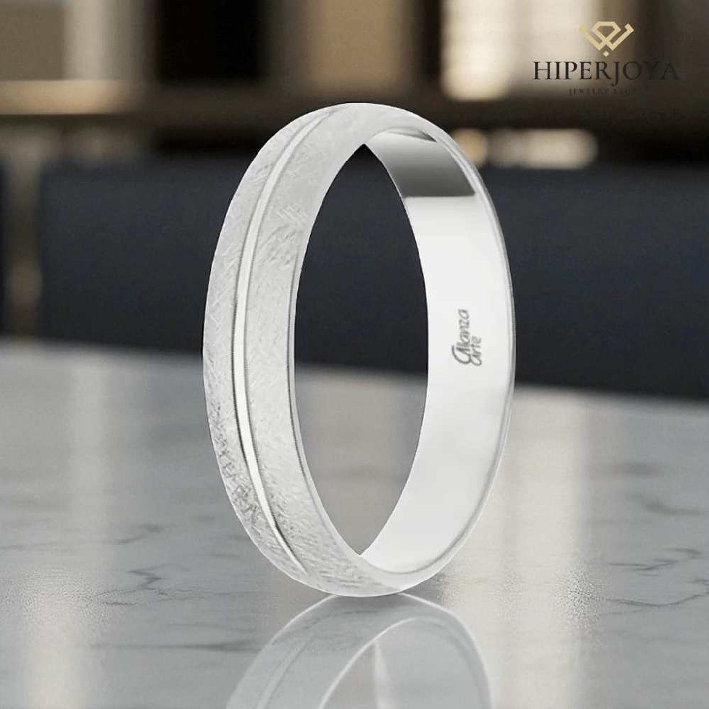 Alianza de Oro blanco 4 mm 2