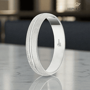 Alianza de Oro blanco 4 mm