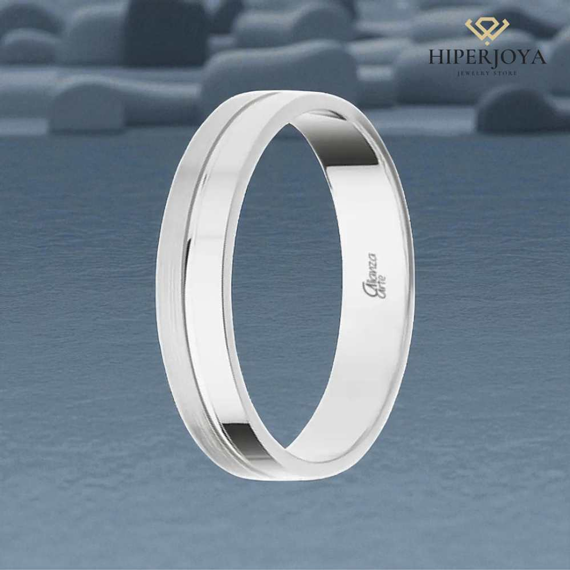 Alianza de Oro blanco 4 mm 3