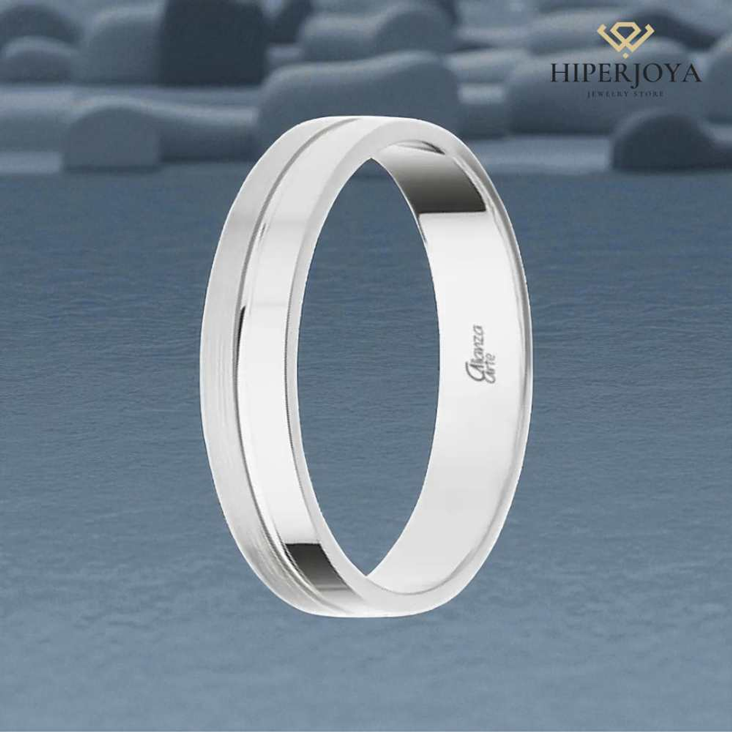 Alianza de Oro blanco 4 mm 3