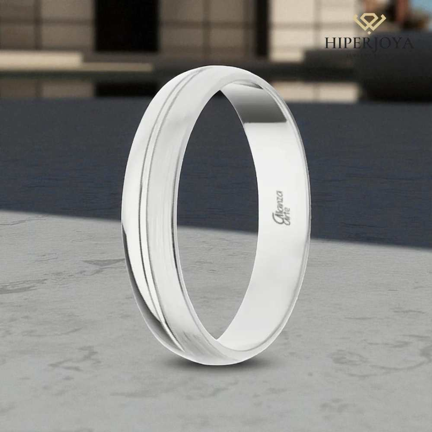 Alianza de Oro blanco 4 mm 2