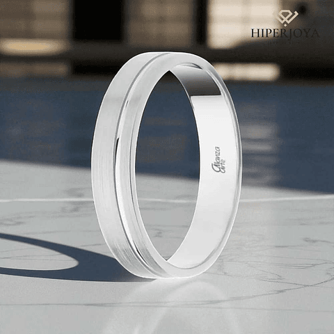 Alianza de Oro blanco 4 mm