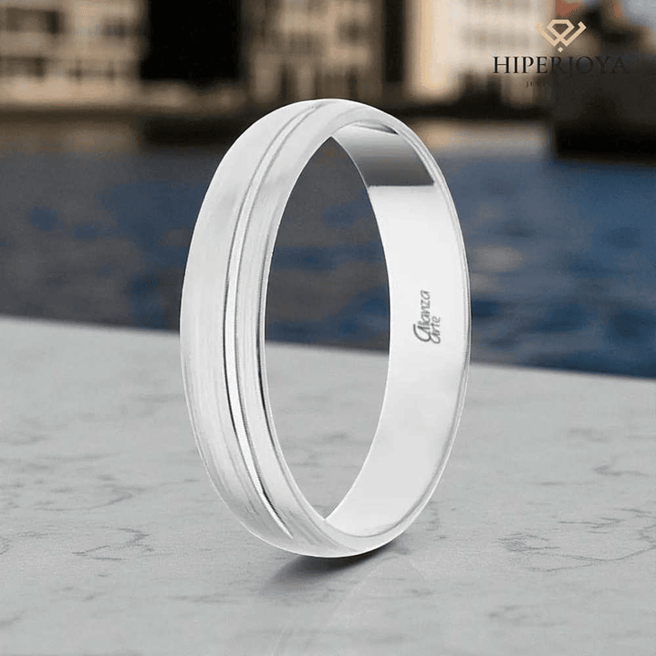 Alianza de Oro blanco 4 mm 2