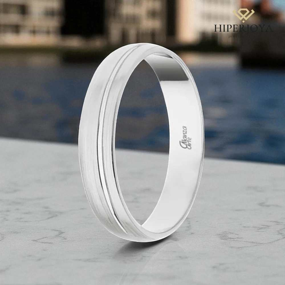 Alianza de Oro blanco 4 mm 2