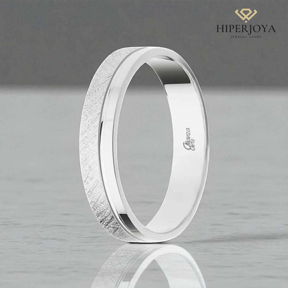 Alianza de Oro blanco 4 mm 2