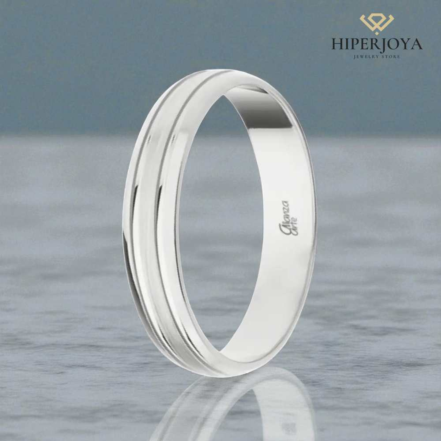 Alianza de Oro blanco 4 mm 3