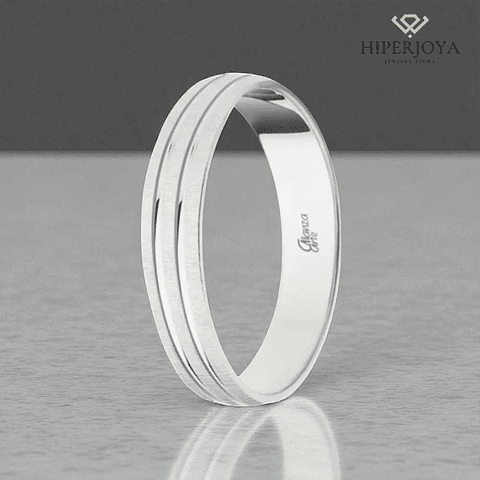 Alianza de Oro blanco 4 mm